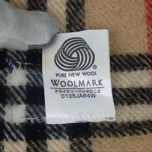 AUTH Burberry Wool Scarf And Bear Set Nova Check Plaid Tan Beige